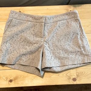 Tan floral lace shorts